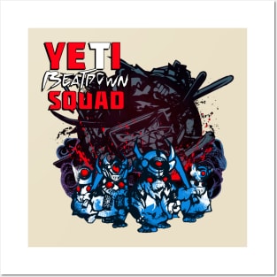 YETI Beatdown Squad (Half Text - Blue and Red) Posters and Art